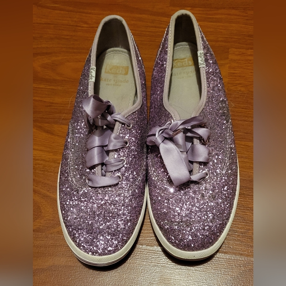 Keds x Kate Spade purple glitter sneakers